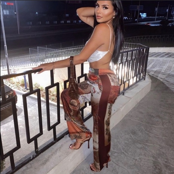 PATCHWORK PRINTED PANTS - Picture 3 of 9